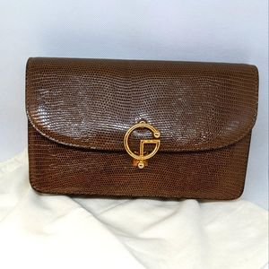 Vintage Gucci clutch with removable shoulder strap brown